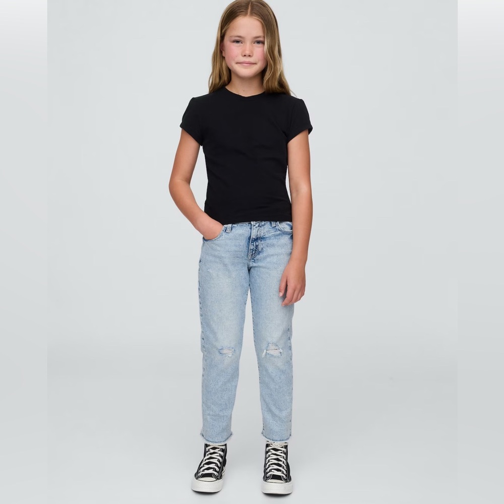GAP Kids Mid Rise Girlfriend Jeans Light Wash Girls 12 NWT